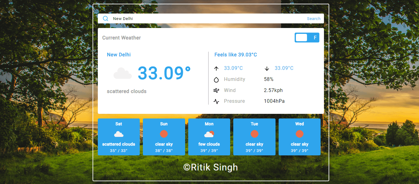 Weather Forecasting App screenshot