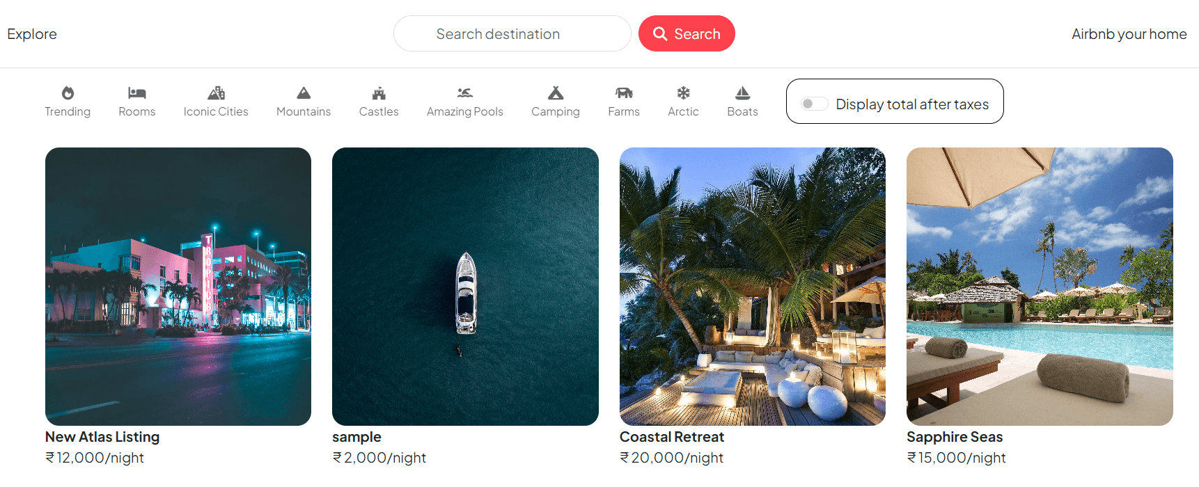 Wanderlust (Airbnb Clone) screenshot